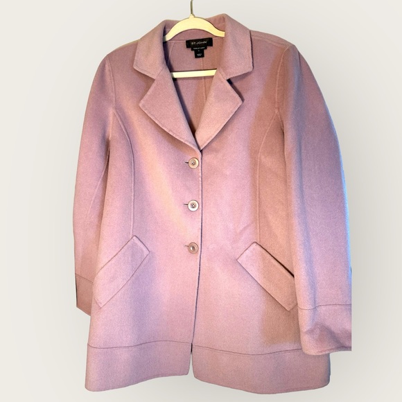 St John’s lavender size 12 sewn‎ by hand cashmere angora wool blend jacket